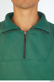 Nathaniel dressed green jogging hoodie sports upper body 0009.jpg